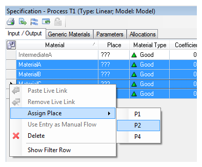 raw data export for material flows